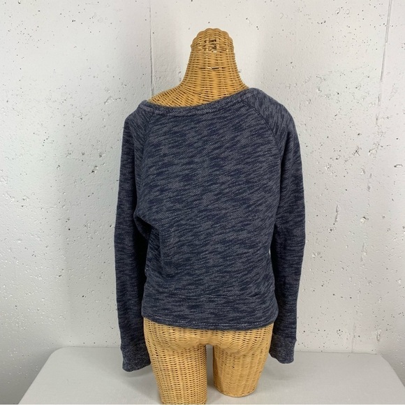 J. Crew S/M Navy Blue Twist Front Long Sleeve Sweatshirt - Picture 5 of 11